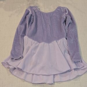 Glittery Lavender Kids Figure Skating Dance Dress